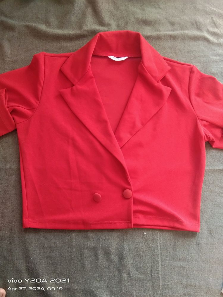 Women Short Red Blazer