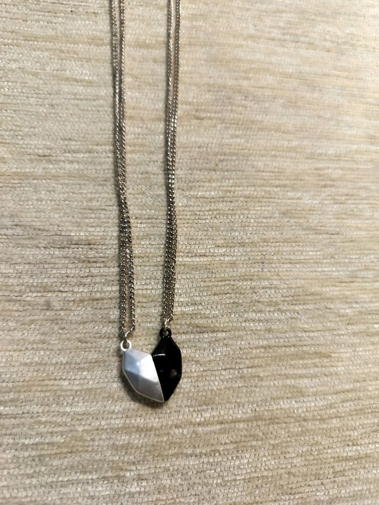 Couples Necklace In Silver Colour 💞 High Quality