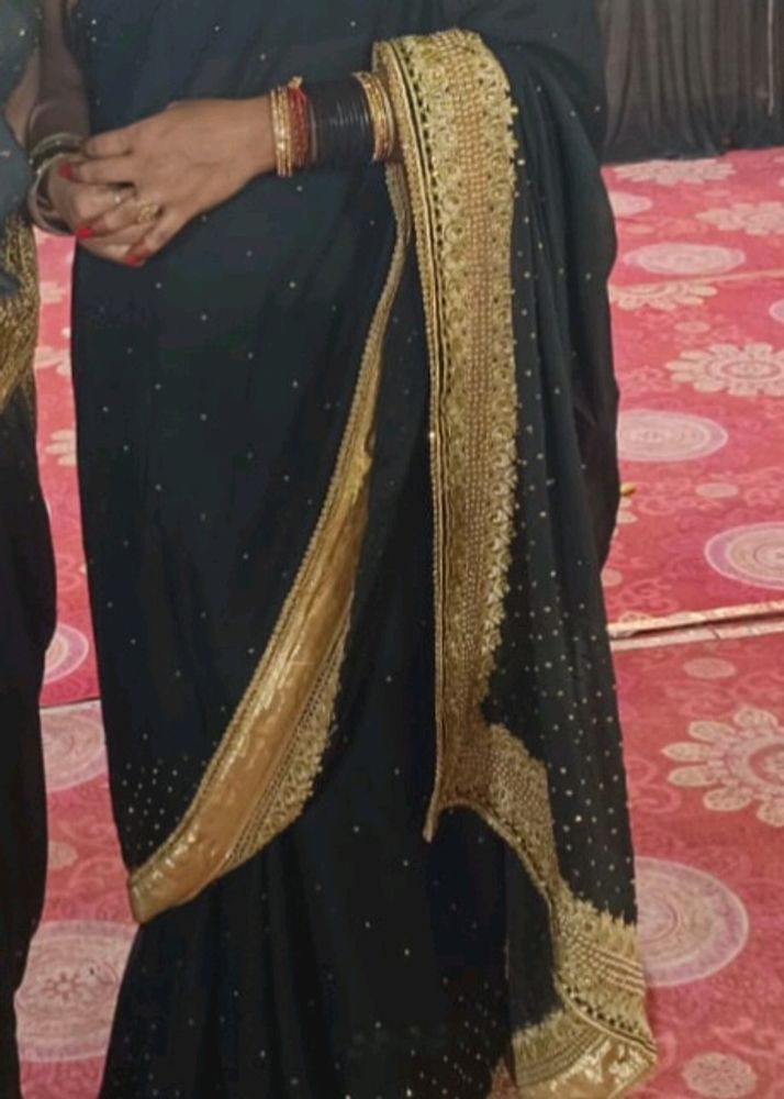 Party Wear Black Saree