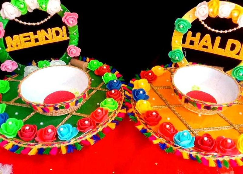 Haldi, Mehendi Plater With Lights