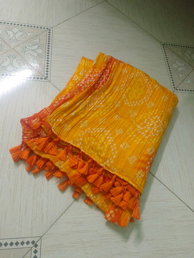 Jaipuri Rajasthani women's art silk bandhej bandhani dupattas for women and girls