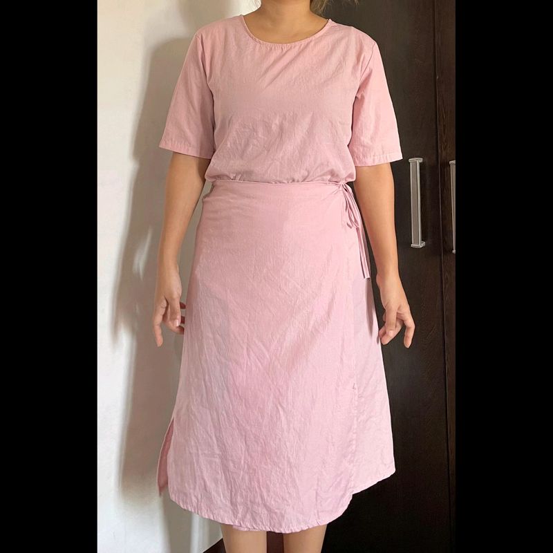 Baby Pink Wrap Dress