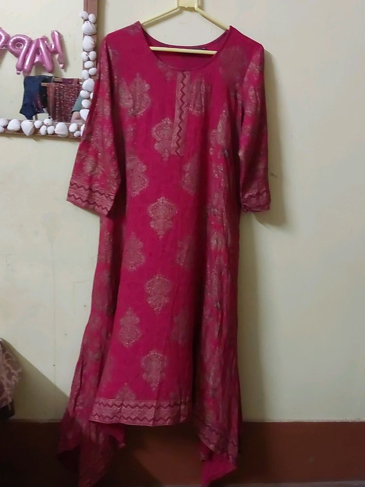 Red Side Flared kurti