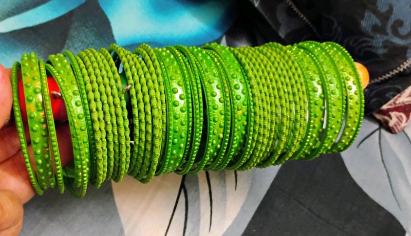 Green Metal Bangles