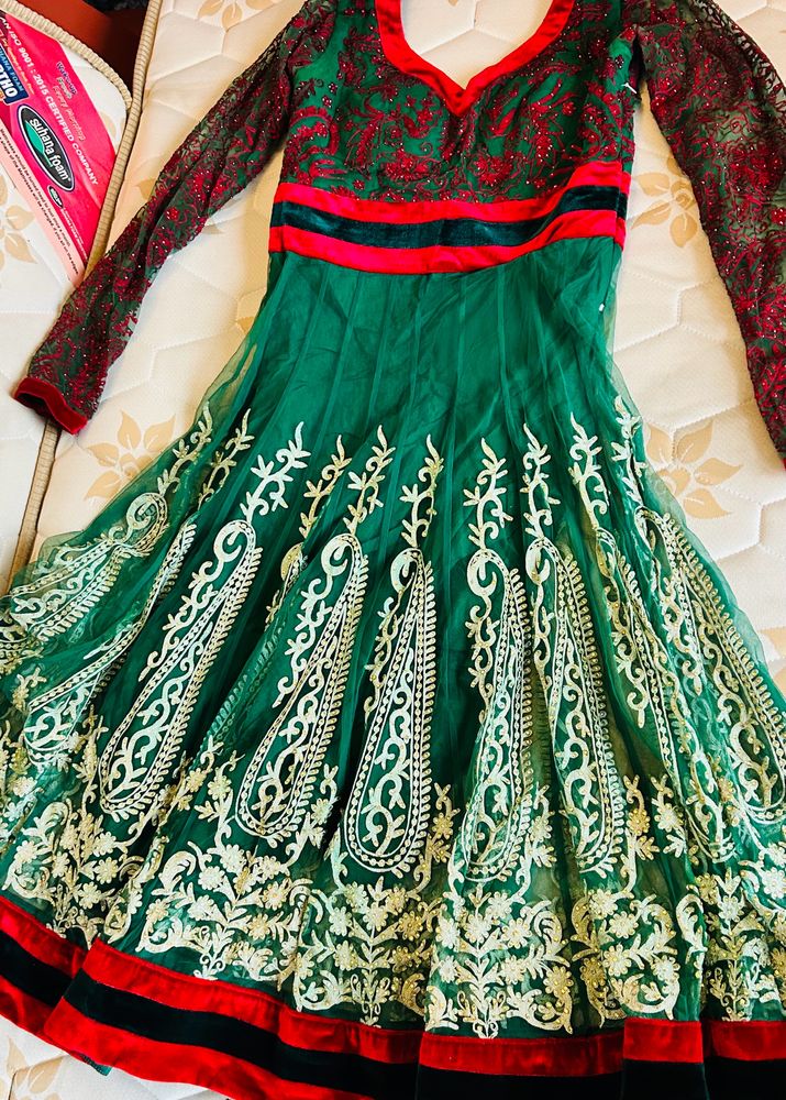 Green anarkali Kurta Set