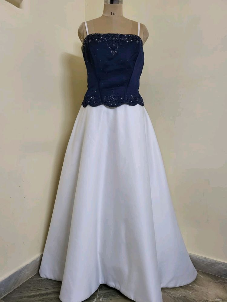 White And Blue Gown