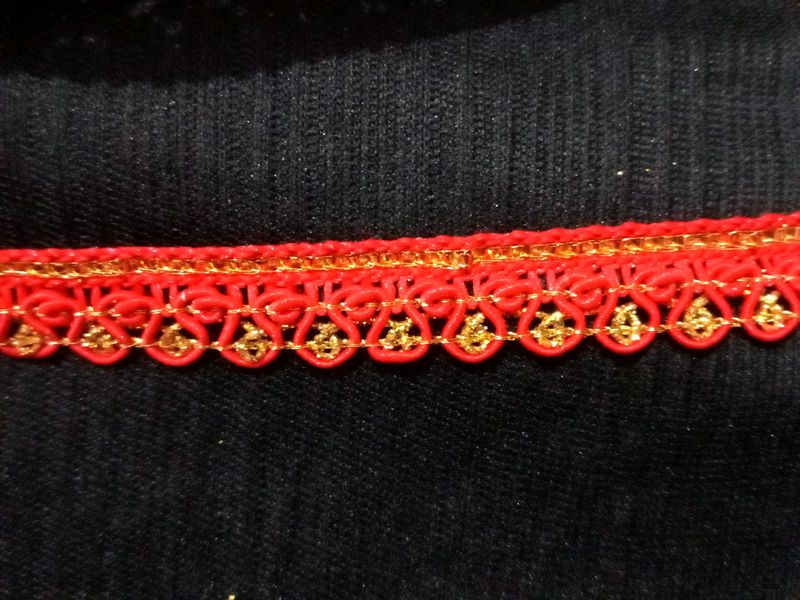 Red And Golden Designer Lace