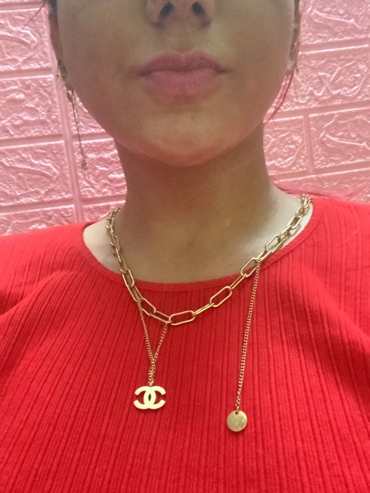 Chanel Logo Multilayer Y2K Chain Necklace