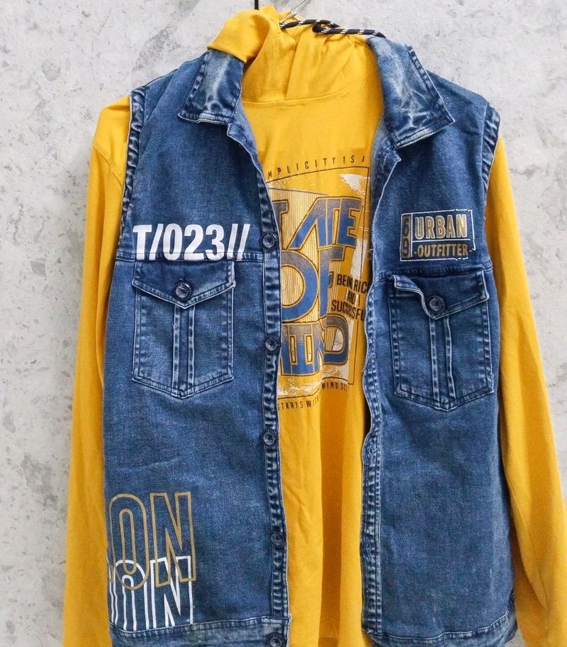 T-shirt with Denim Jacket