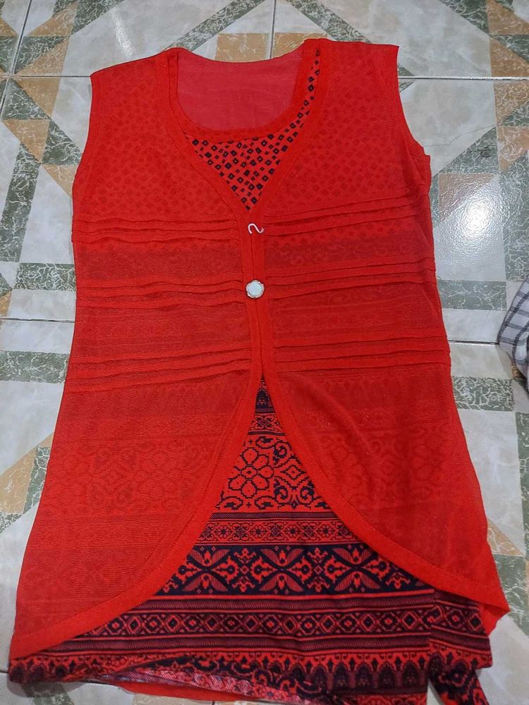 Sleeveless Red Top