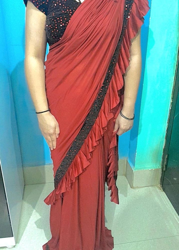 Ready To Wear Saree With Blouse And Petticoat