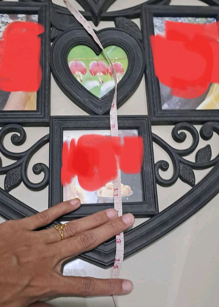 Photo Frame /Heart Shape/ Black /Plastic/Couple