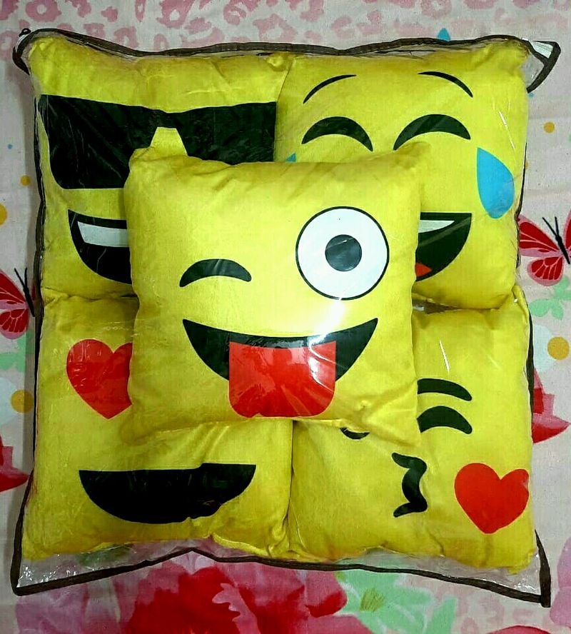 Cute Smiley Cushions Set Of 5 Pc