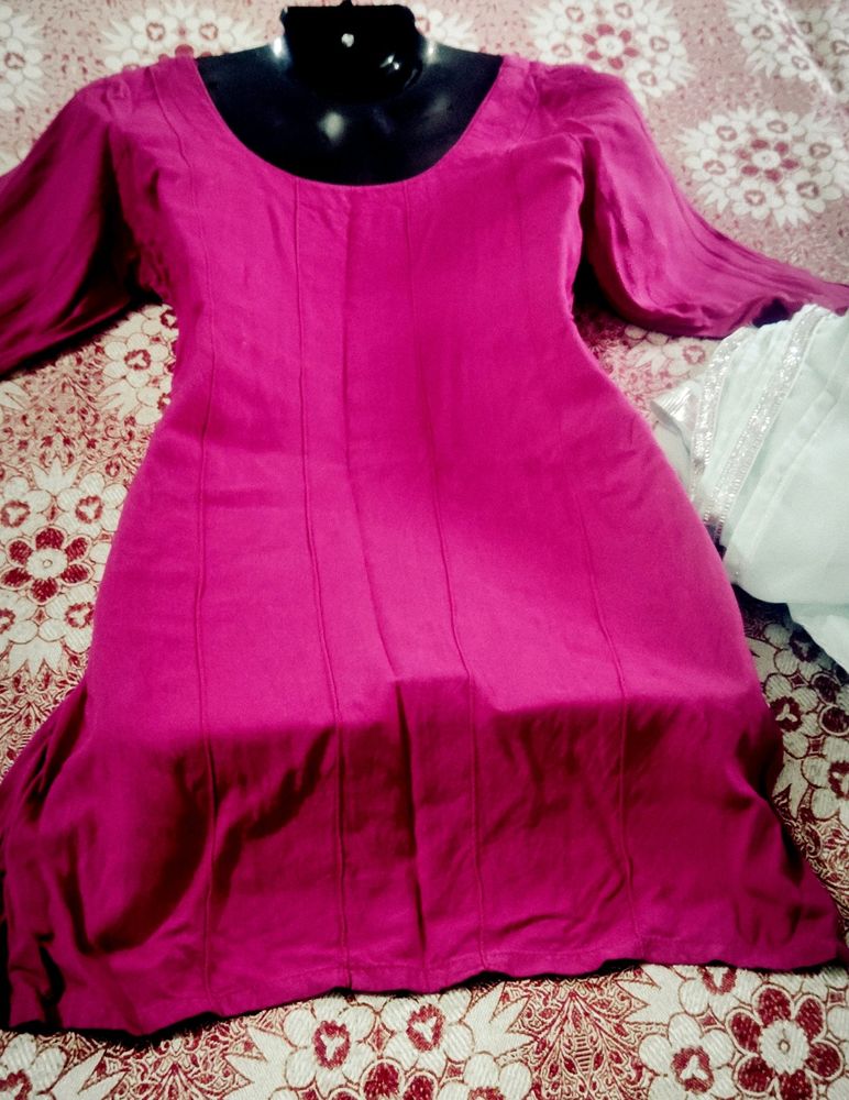 Short Kurta Dark rose Colour