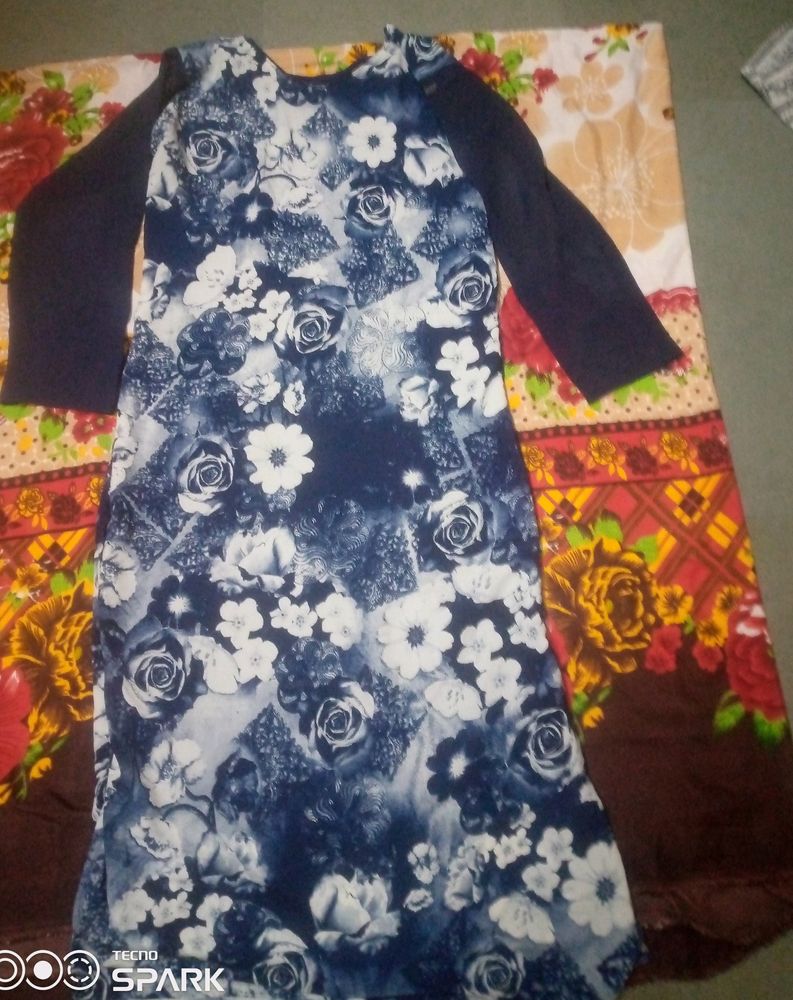 Long Floral Print Kurti