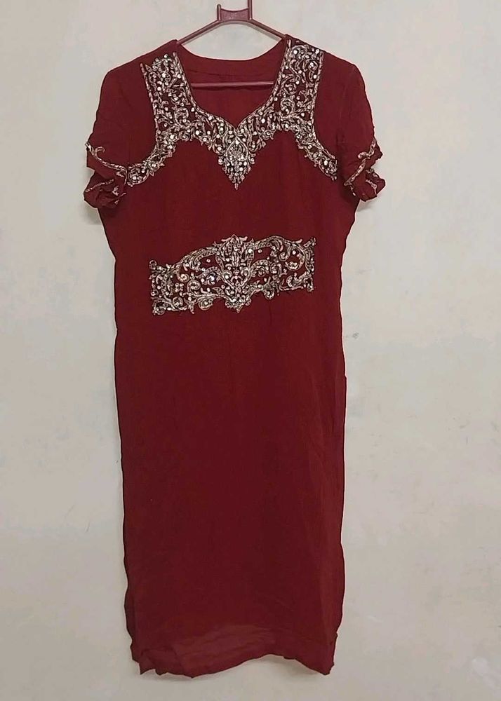 Zardosi And Daimond Work Kurti