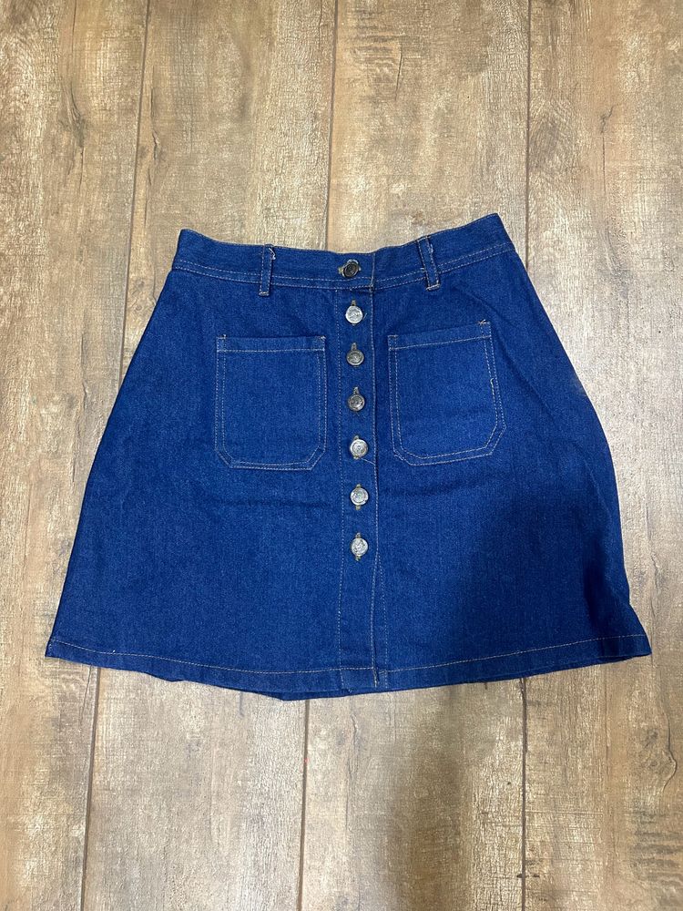 High Waist Denim Skirt