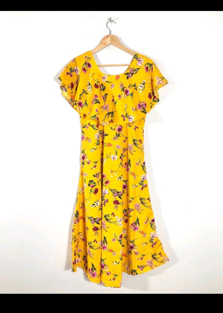 YELLOW FLORAL PRINT DRESSES