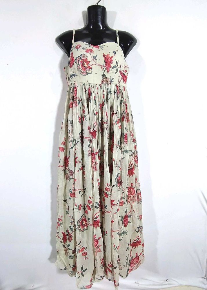 Cream Floral Print Dress (Women's)