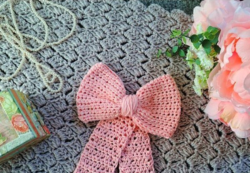 Crochet Bow Clip 🎀