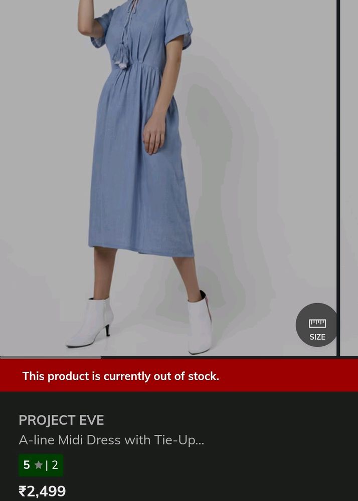 PROJECT EVEA-line Midi Dress with Tie-Up...