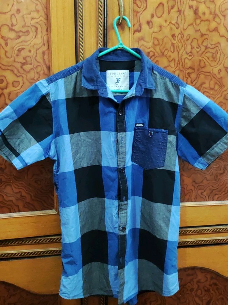 Blue Colored Check Shirt