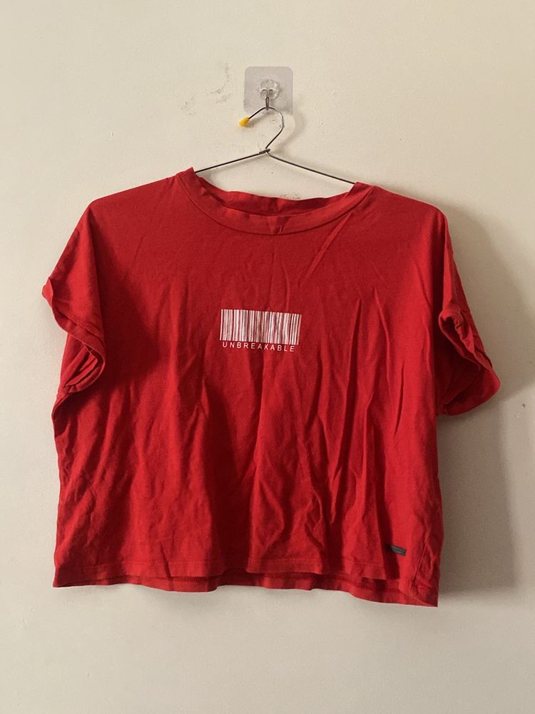 Red Boxy T Shirt