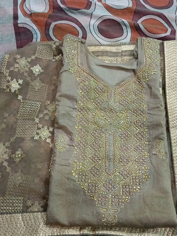 Brown Kurta Set 3pc