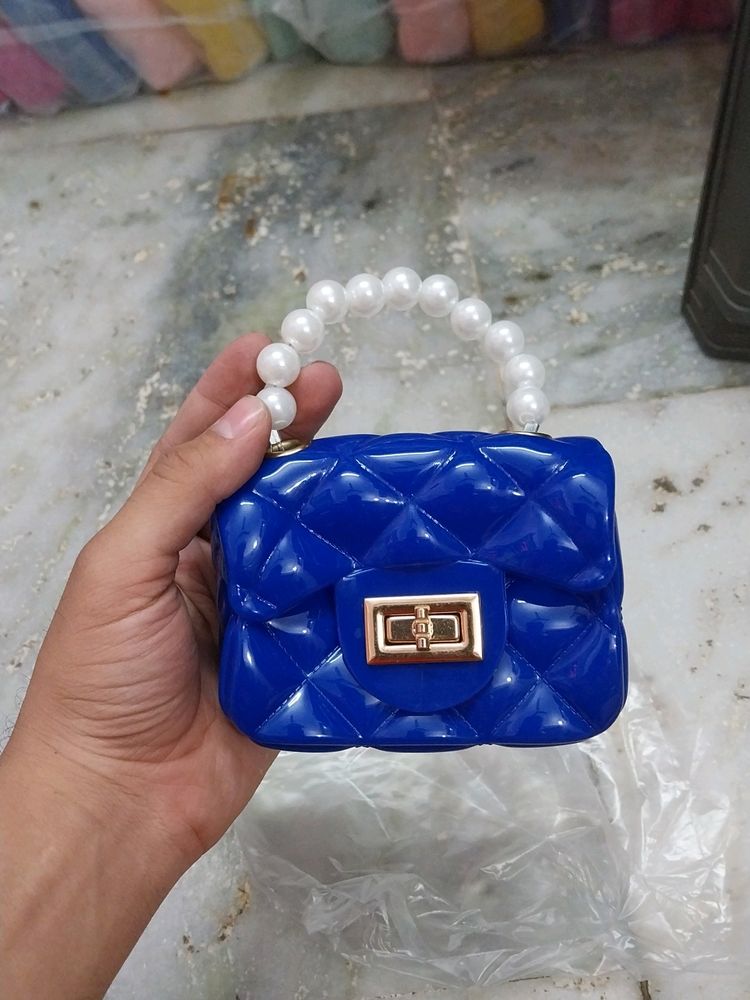 Silicon Mini Sling Bag With Golden Chain