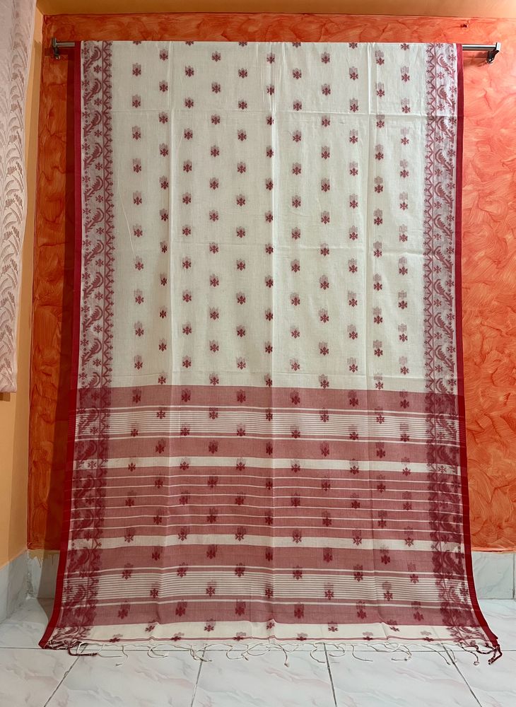 JAMDANI Saree : Red-n-White ❤️🤍