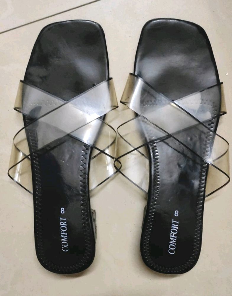 Transparent Cross Straps Flats