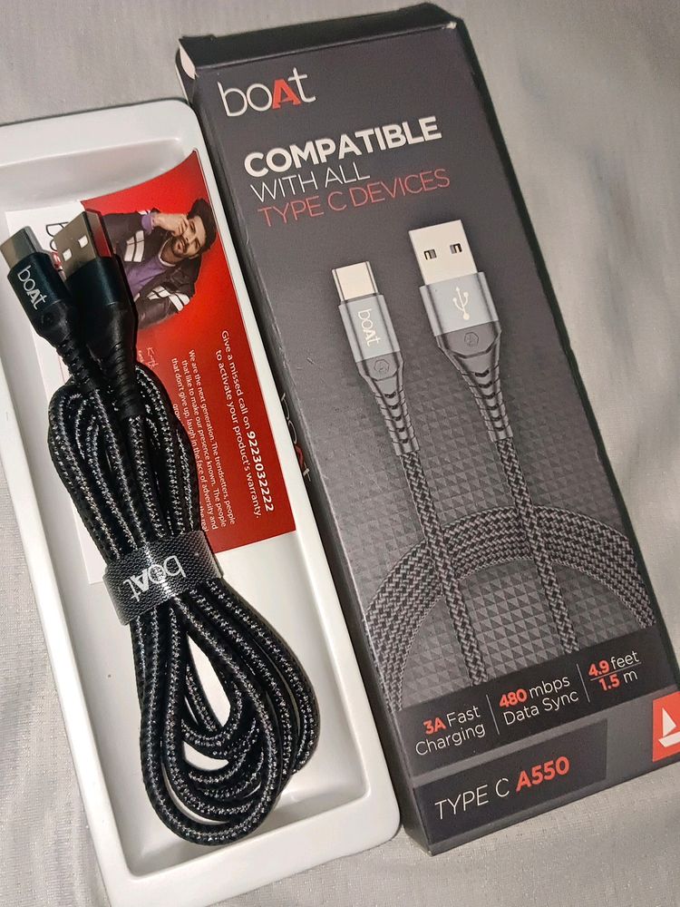 New Boat Type C Charging Cable