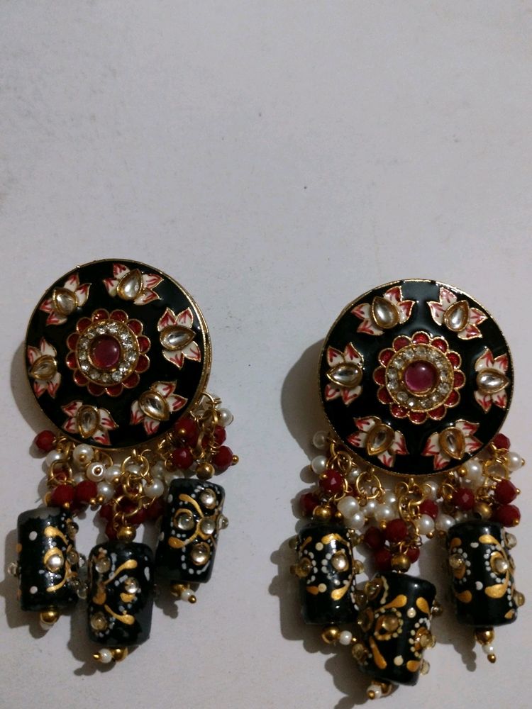 Meena Work Beautiful Ear Rings