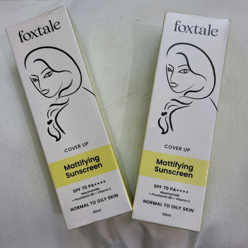 Foxtale Mattifying Sunscreen | SPF 70 | Set Of Two