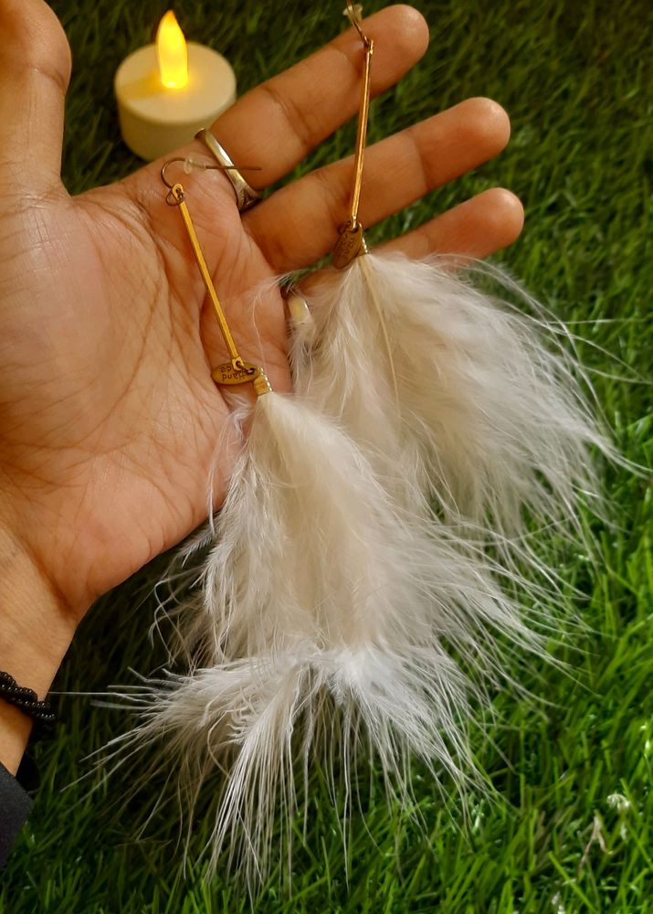 Hand Made Feather Earrings🪶🤍