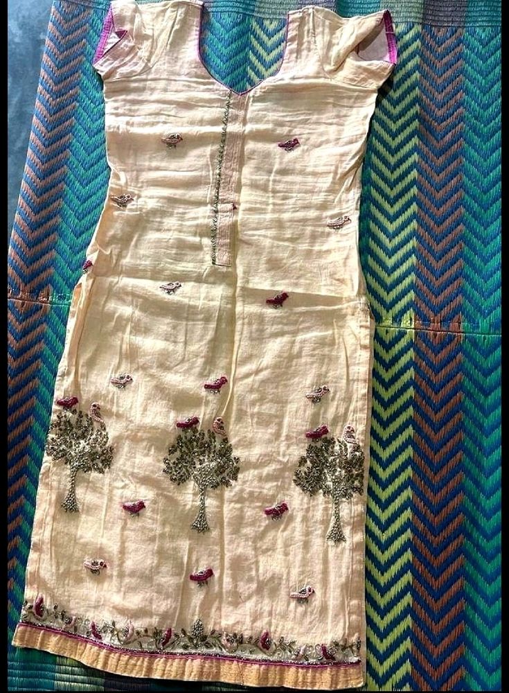 Embroidered Stitched  Kurta