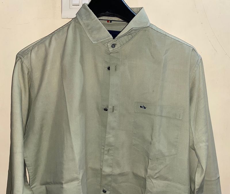 Olive Full Sleeves Slim Fit Shirt