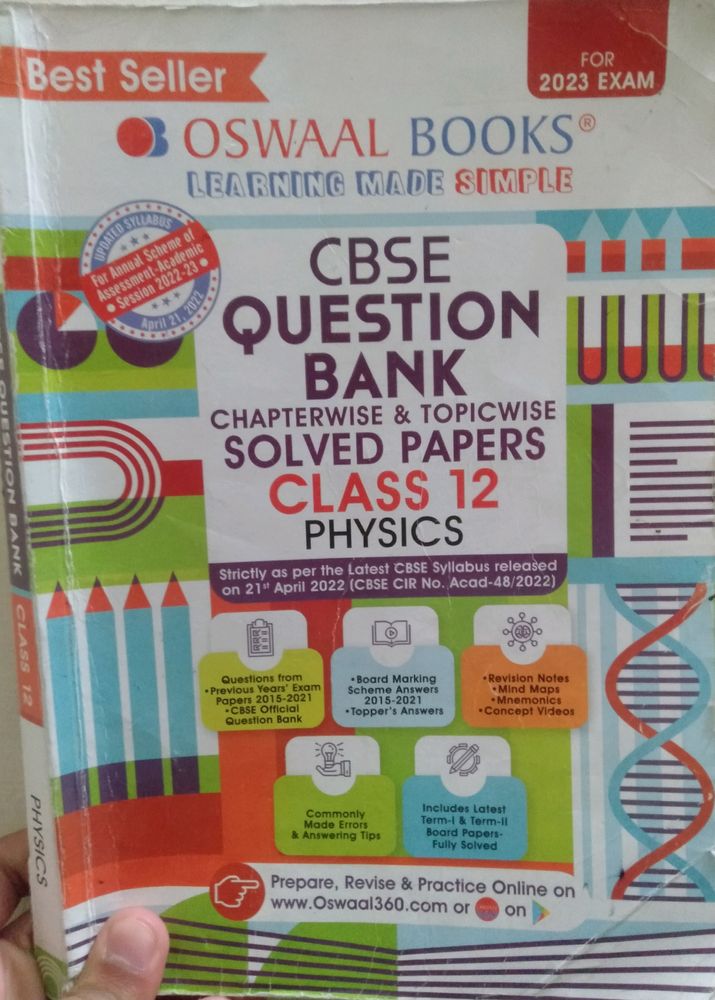 Oswal CBSE Question Bank For Class 12th Physics Chapter Wise Topic Wise Solved Papers