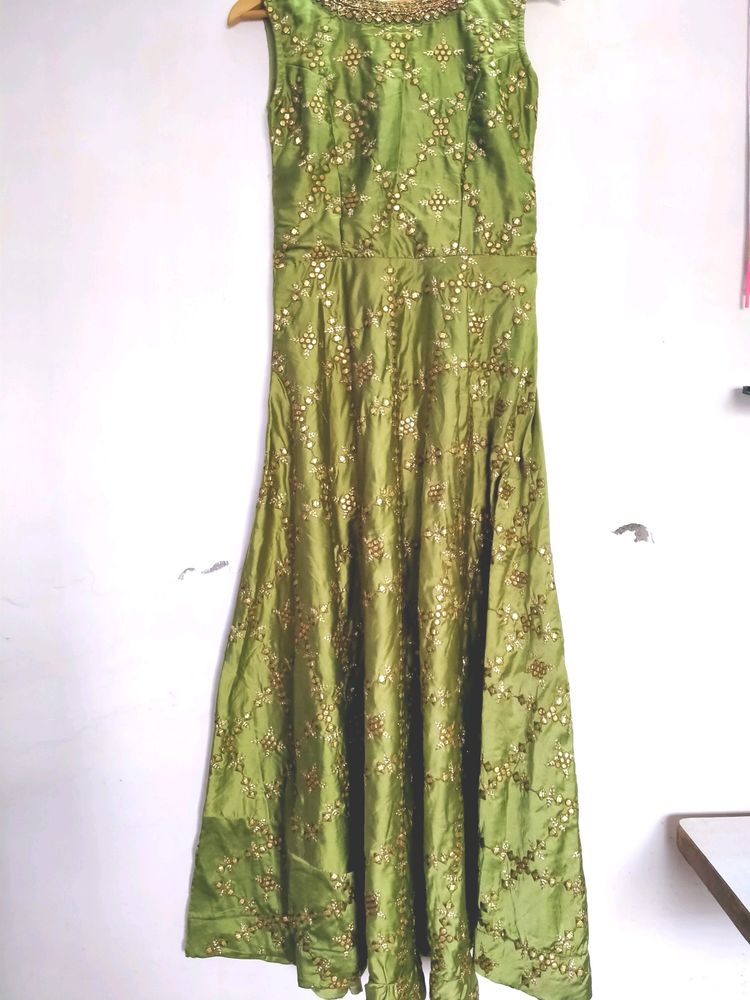 LIGHT OLIVE COLOUR GOWN FOR WOMEN