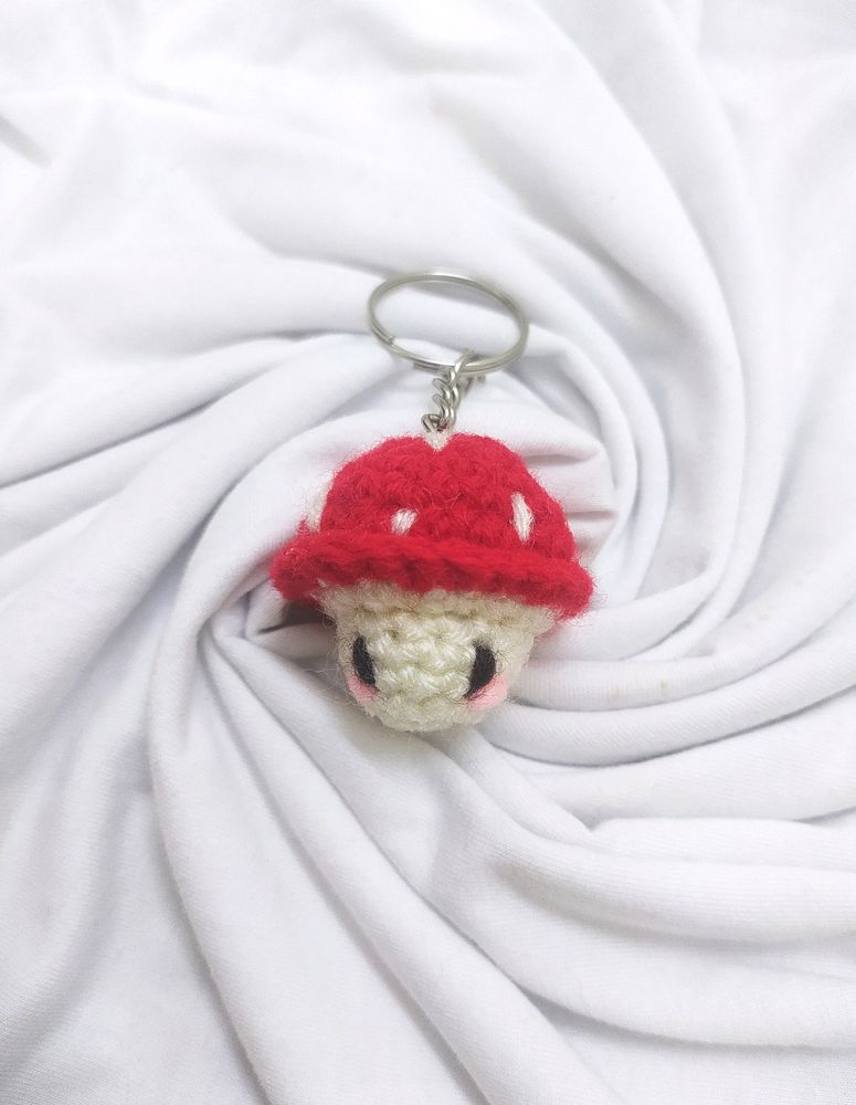 Cute Crochet Mushroom Keychain 🍄