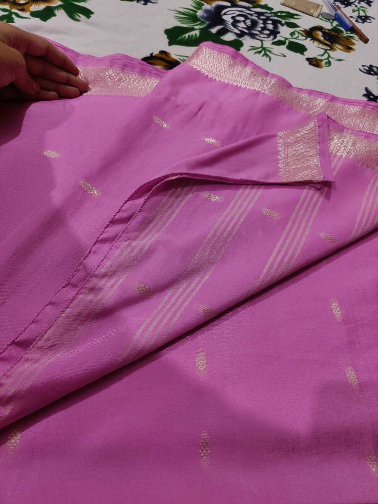 Cotton Silk 🩷 Pink Saree