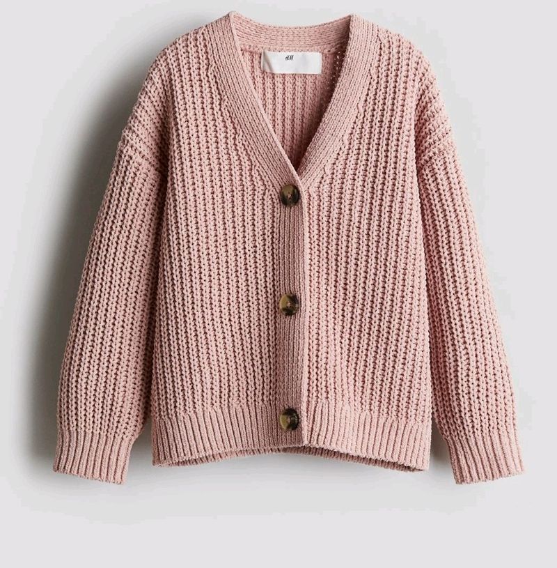 Pink Cropped Cardigan