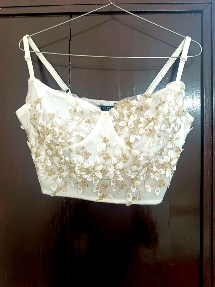 SHIEN Floral Embroidered Bustier 🎀