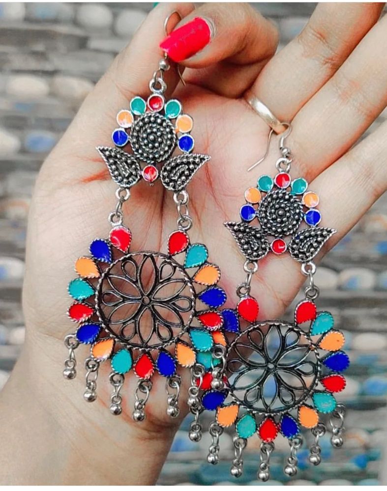 Grab these Gorgeous  Meenakari Flower Earrings