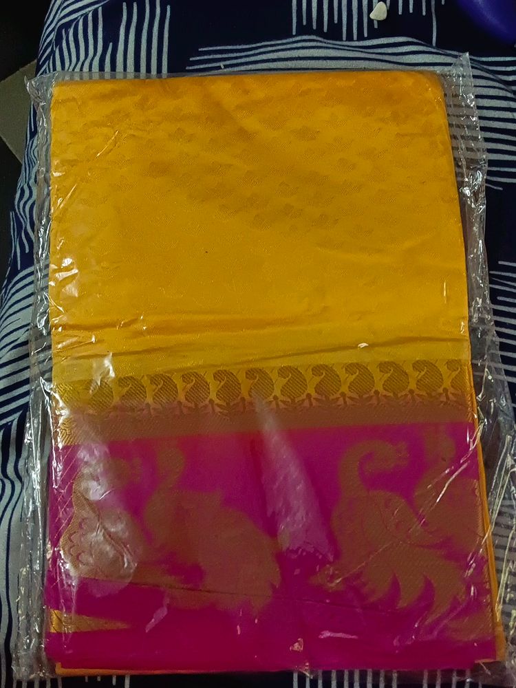 Beautiful Yellow And Pink Saree