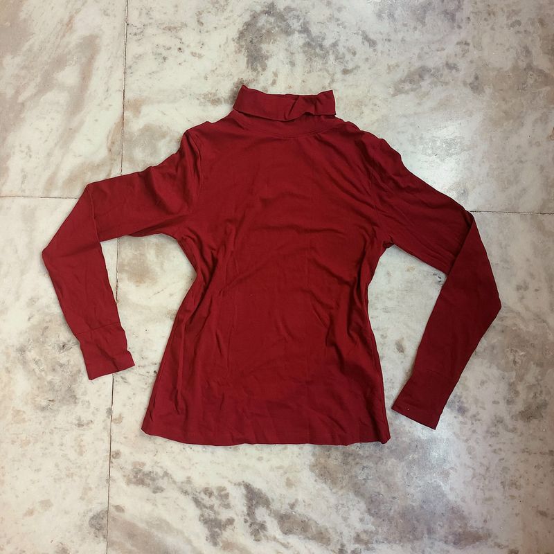 Cherry Red Pinterest-y Aesthetic Turtleneck Top