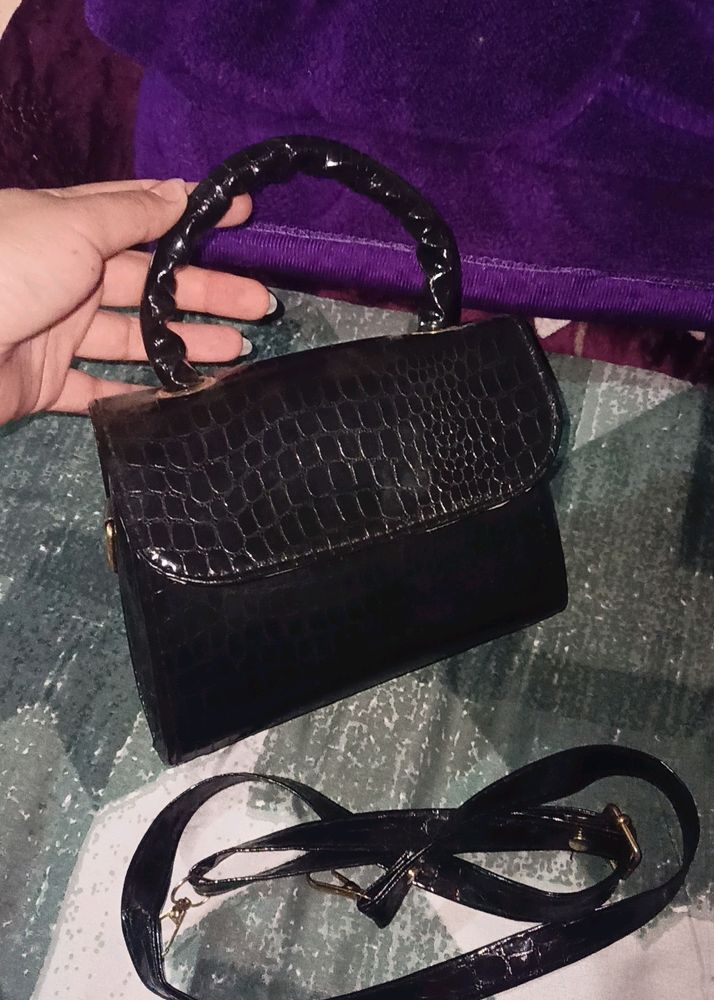 Black Trendy Sling Bag, Totally New, Never Used