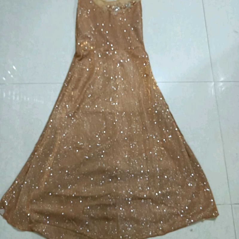 Dark Nude Color Shining Gowns For Women