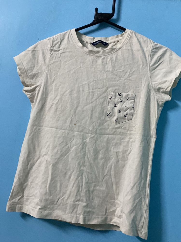 28 To 32 Size White T-shirt