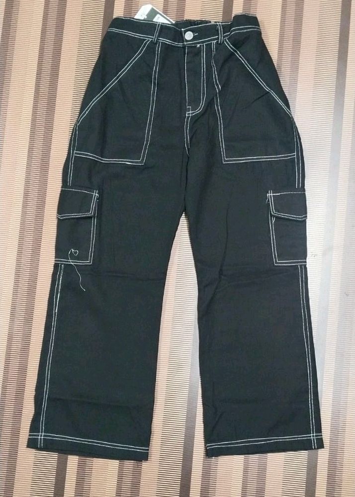 Q-17 Size 30 Cargo Straight Women Denim Jeans